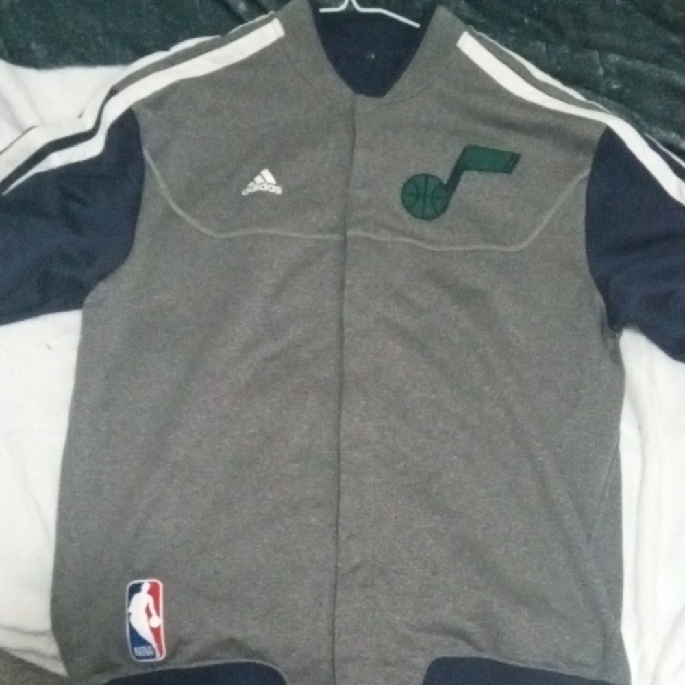 Adidas Gray and Navy NBA Jacket